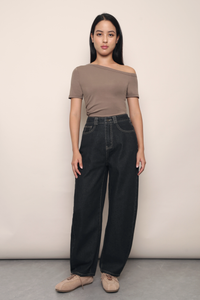 Lark One Shoulder Top Brown