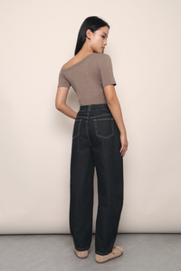 Lark One Shoulder Top Brown