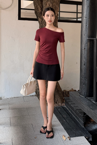 Lark One Shoulder Top Wine