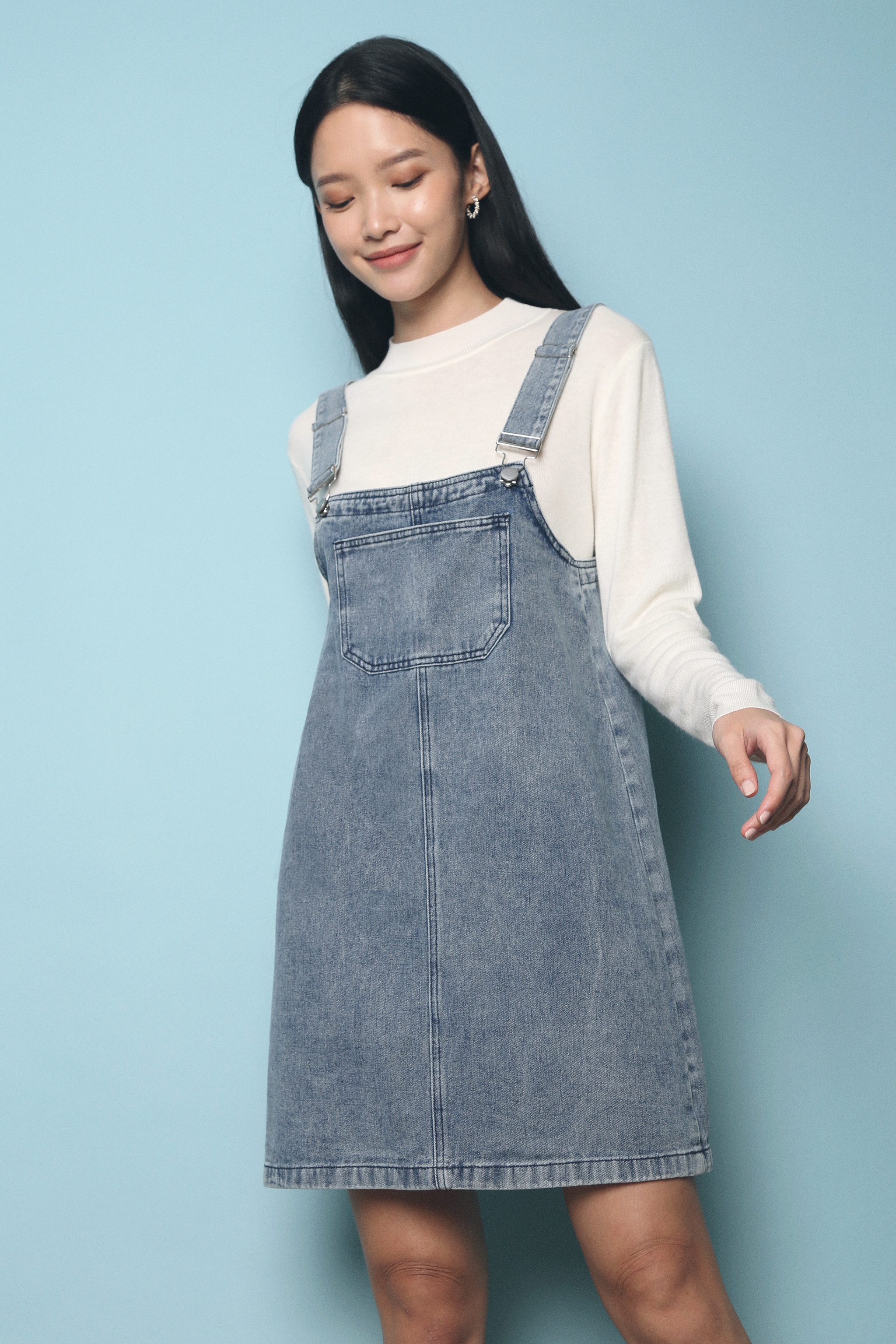 Lassie Pinafore Denim Dress Light