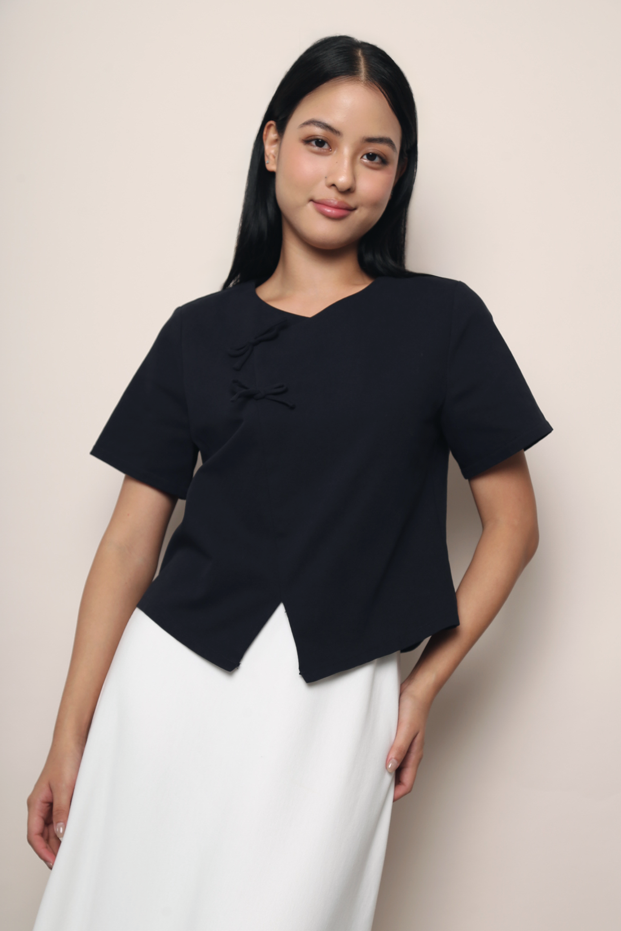 Lee Twin Knot Blouse Navy