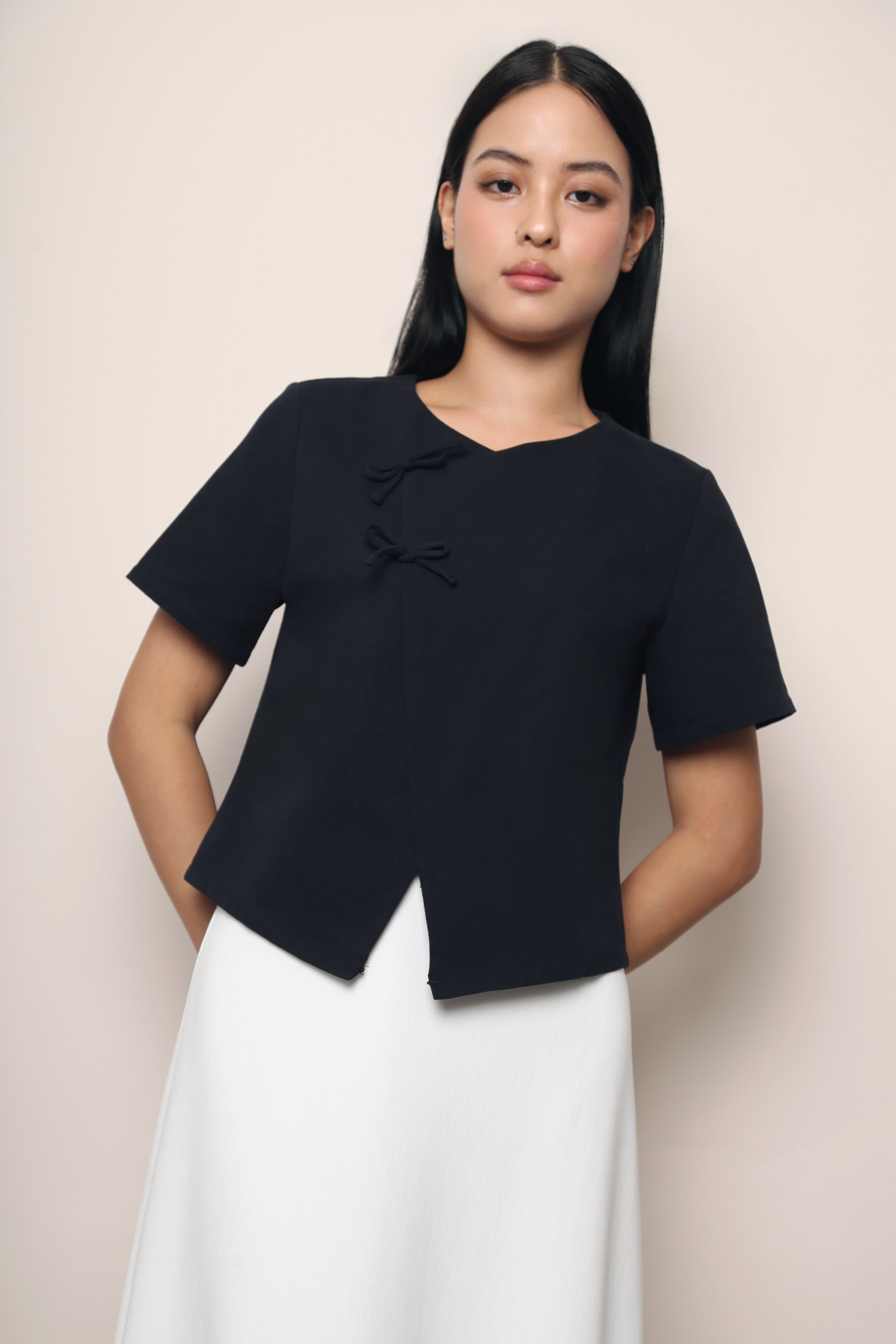 Lee Twin Knot Blouse Navy