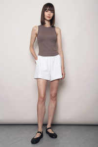 Leisure Club Boxy Shorts White (Restock)