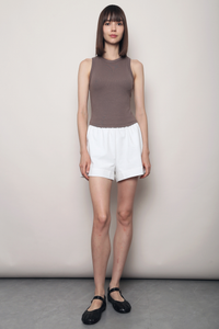 Leisure Club Boxy Shorts White (Restock)