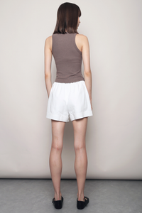 Leisure Club Boxy Shorts White (Restock)