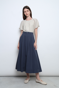 Breezette Smocked Neckline Blouse Ivory