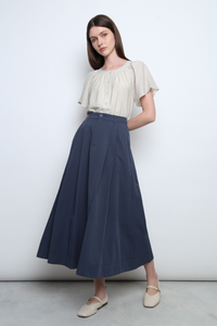 Breezette Smocked Neckline Blouse Ivory