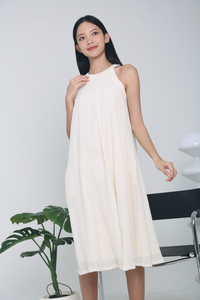 Lizza Halter Midi Dress Off White