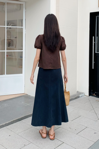 Loen Ruche Blouse Chestnut Brown