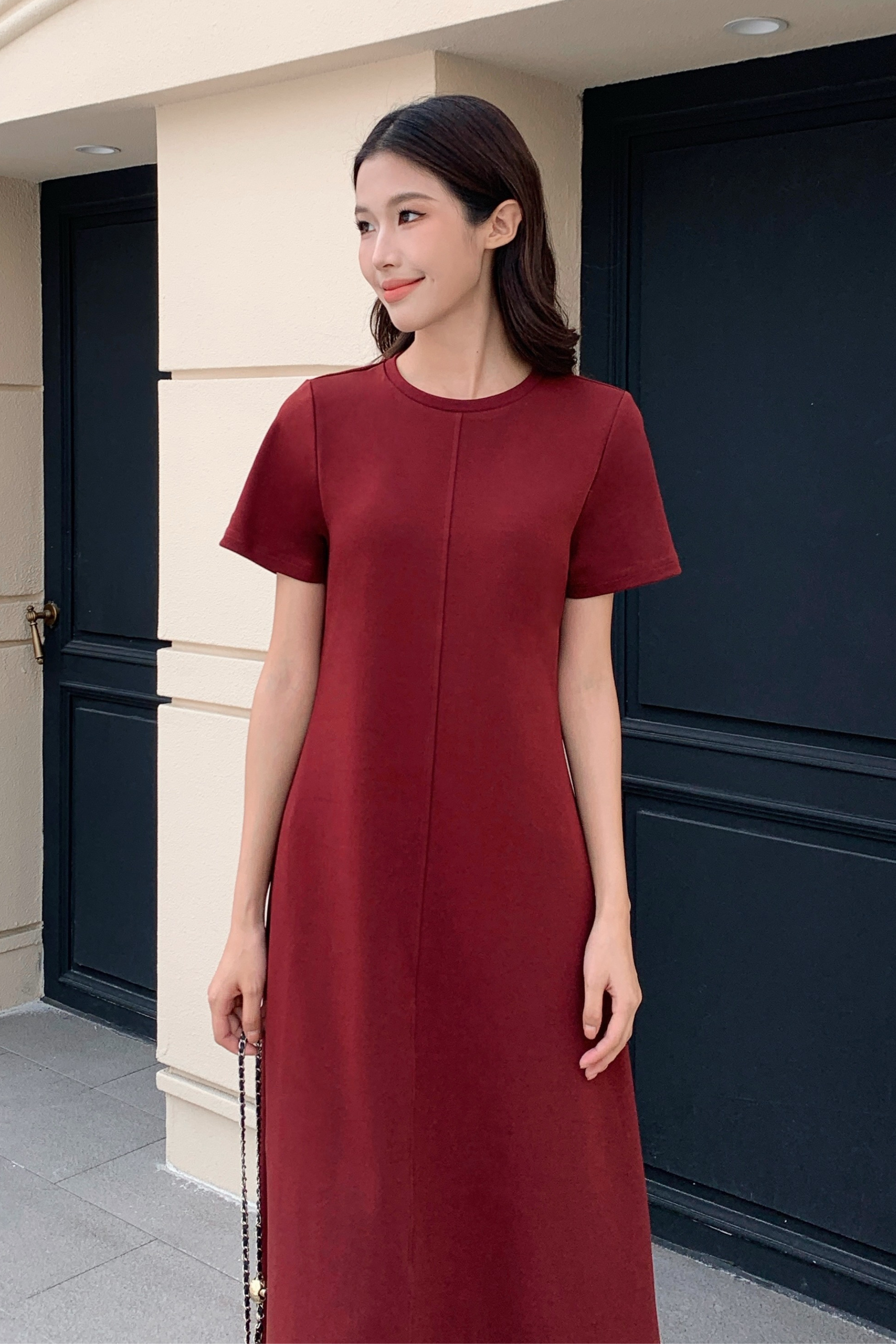 Loft Maxi Tee Dress Merlot (Restock)