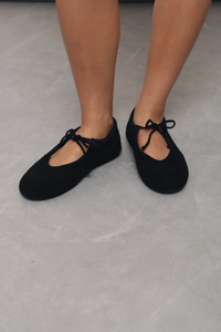 Loulou Tie Ballet Flats Black