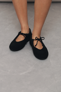 Loulou Tie Ballet Flats Black