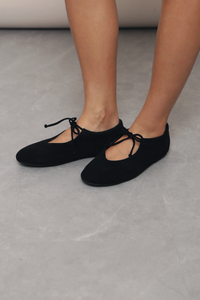Loulou Tie Ballet Flats Black