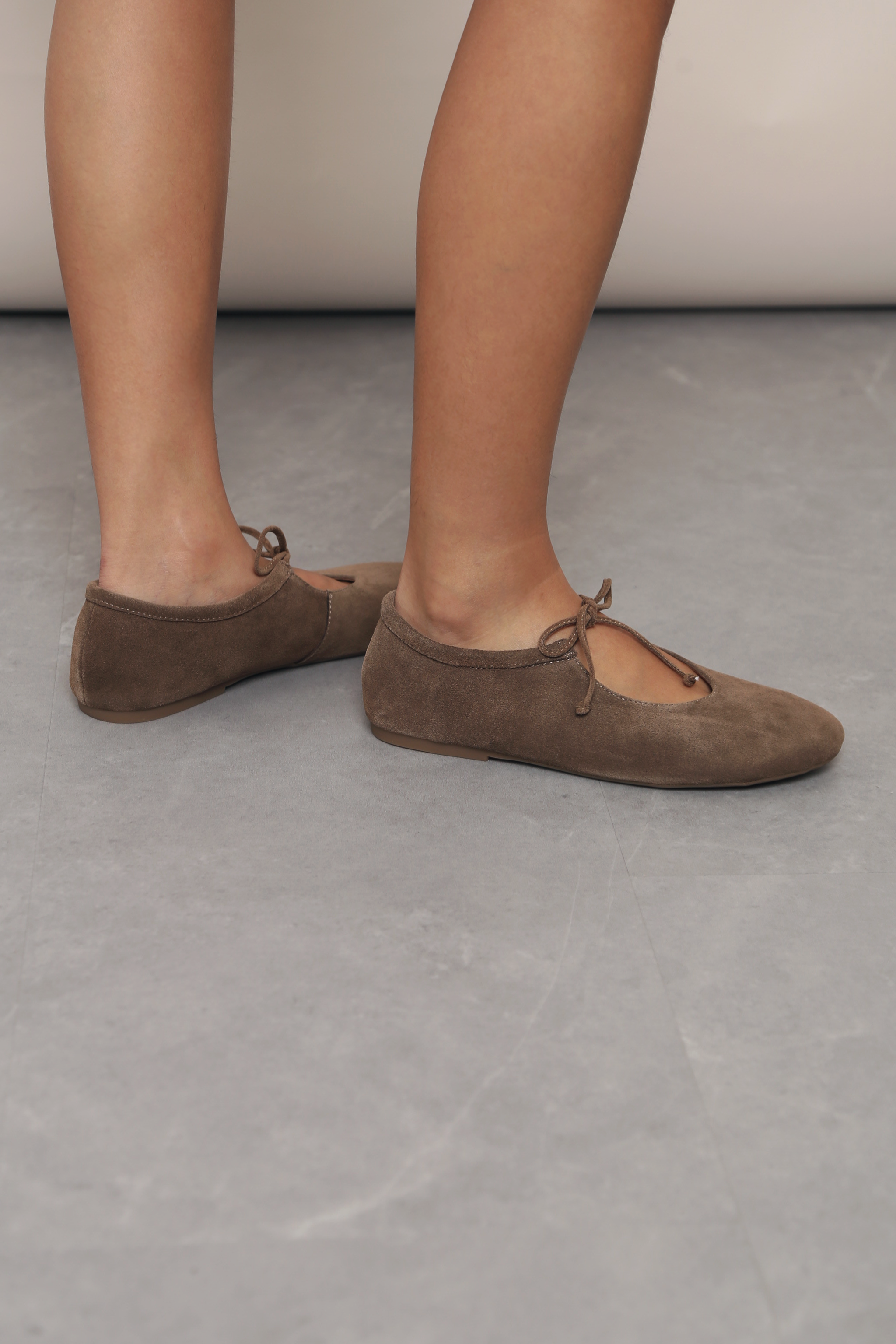 Loulou Tie Ballet Flats Taupe