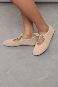 Loulou Tie Ballet Flats Cream