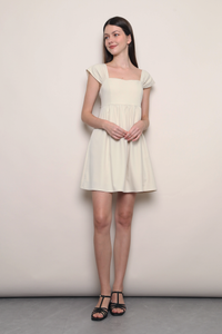Love Letter Fan Sleeves Dress Cream