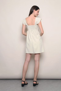 Love Letter Fan Sleeves Dress Cream