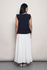 Lover’s Lane Ruffle Top Navy