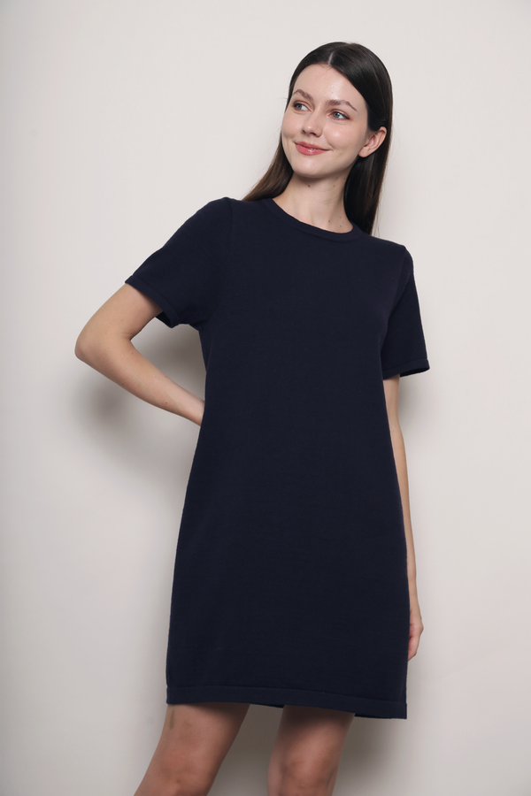 Low Key Shift Knit Dress Navy