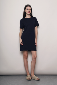 Low Key Shift Knit Dress Navy