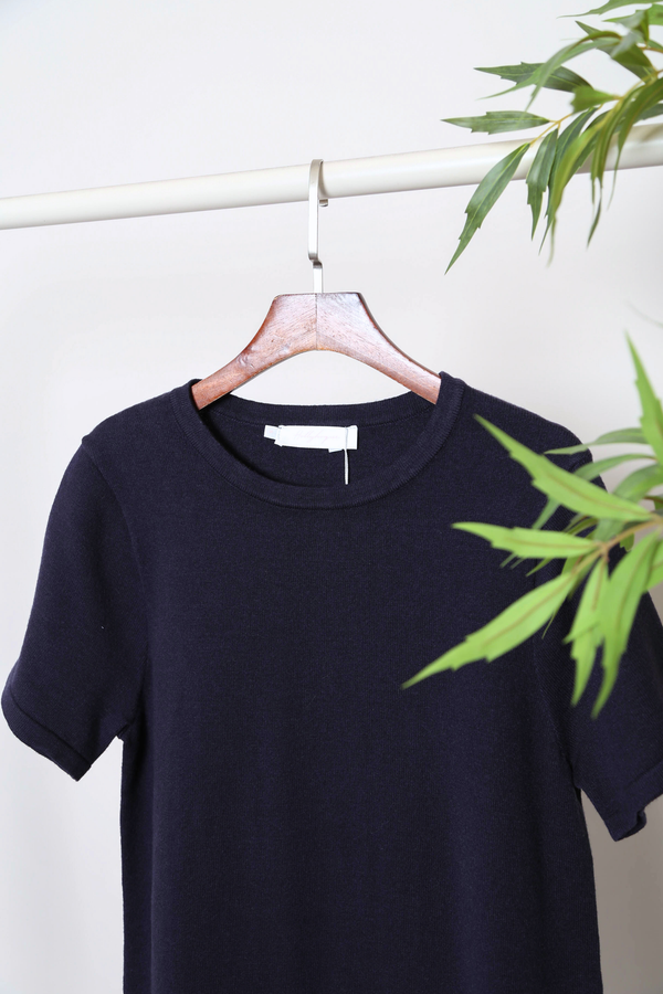 Low Key Shift Knit Dress Navy