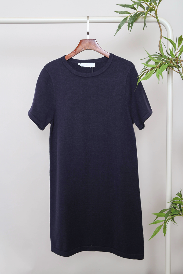 Low Key Shift Knit Dress Navy