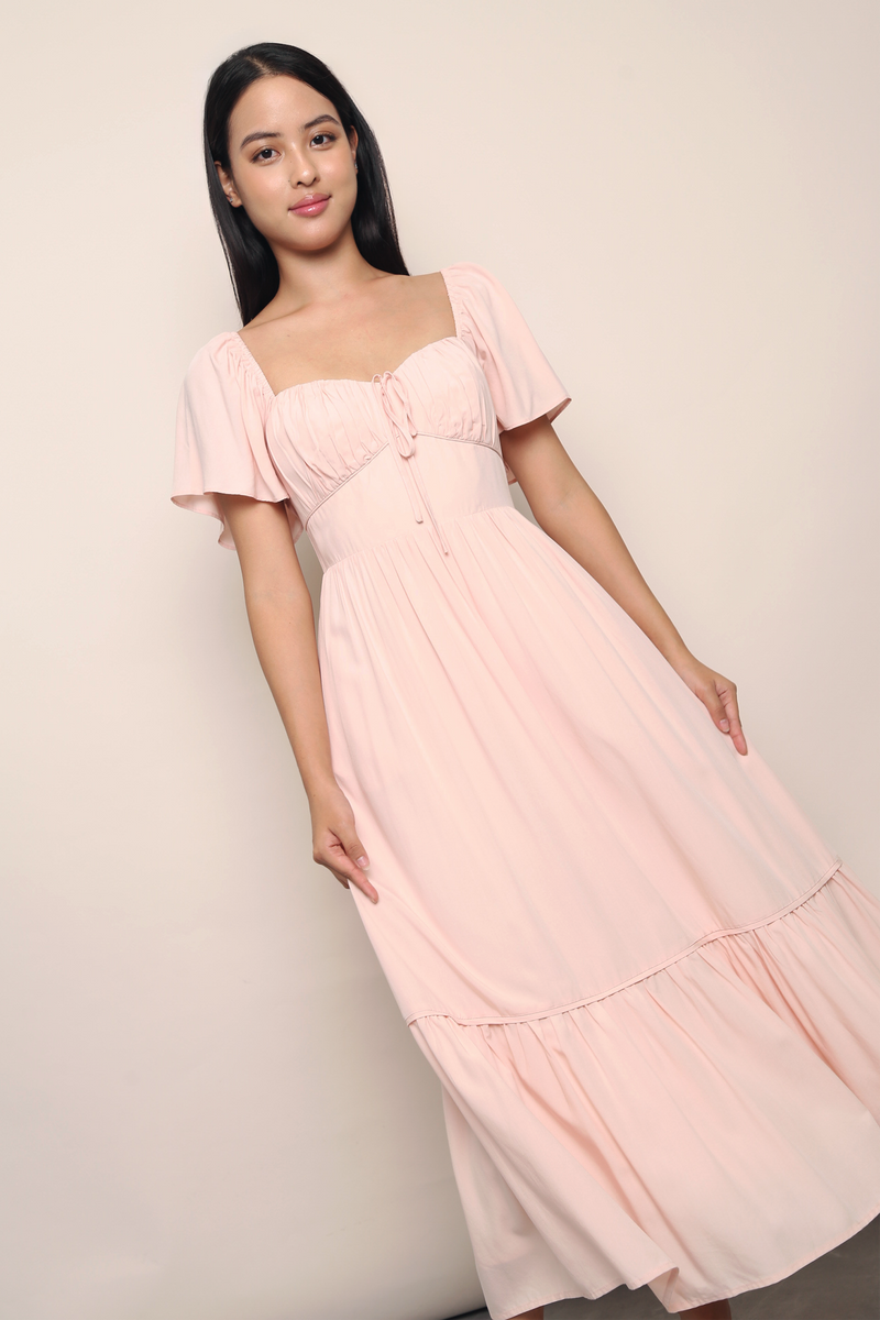 Lumiere Sweetheart Midaxi Dress Blush Pink Hollyhoque Lumiere Sweetheart Midaxi Dress Blush Pink Hollyhoque
