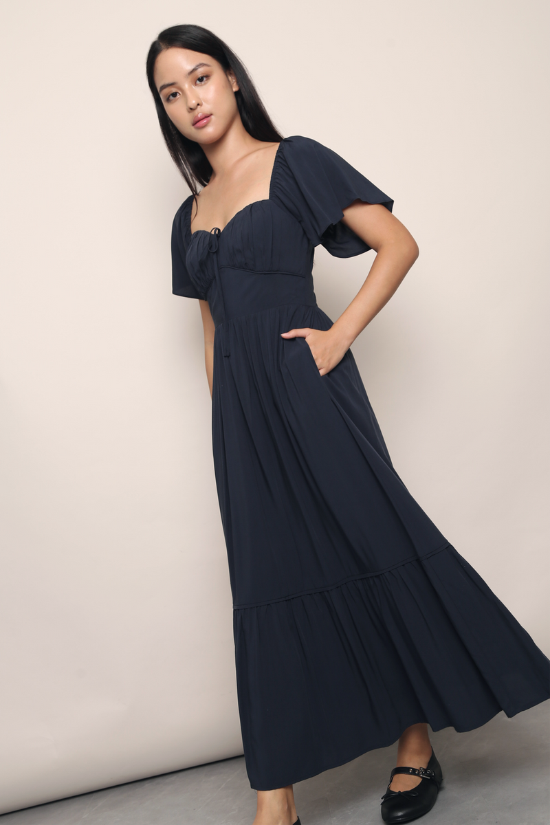 Lumiere Sweetheart Midaxi Dress Navy Hollyhoque Lumiere Sweetheart Midaxi Dress Navy Hollyhoque