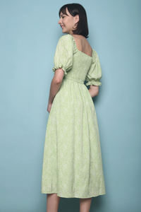 Maddie Floral Midi Dress Green