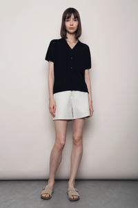 Maison Net Knit Blouse Black