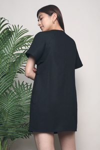 Mandy Tweed Shift Dress Black