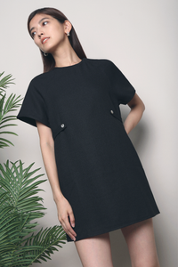 Mandy Tweed Shift Dress Black