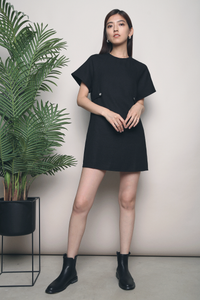 Mandy Tweed Shift Dress Black