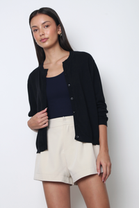 Marjorie Eyelet Cardigan Black