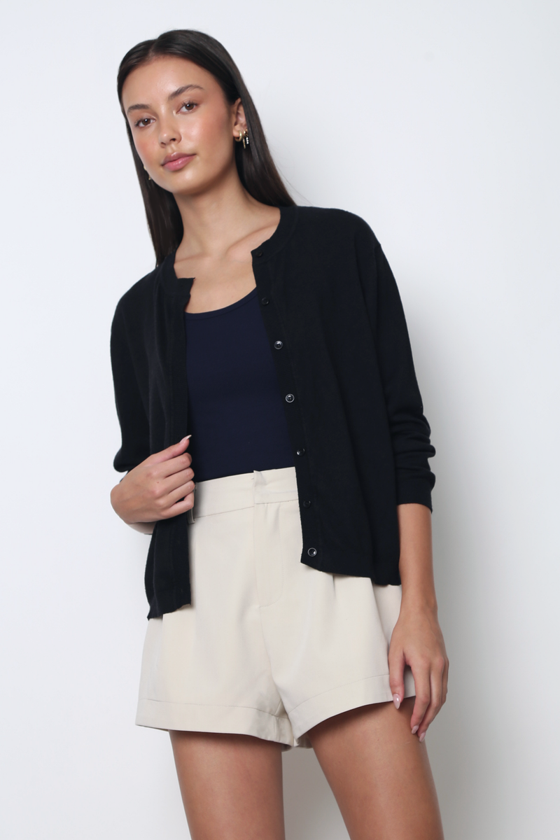Marjorie Eyelet Cardigan Black