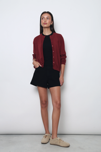 Marjorie Eyelet Cardigan Cherry