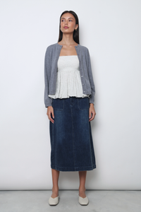 Marjorie Eyelet Cardigan Grey