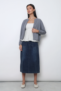 Marjorie Eyelet Cardigan Grey