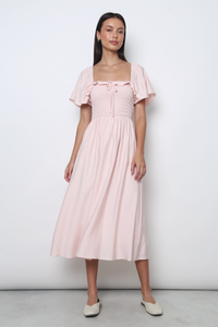 Marseille Smocked Midaxi Dress Blush