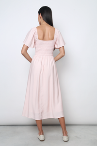 Marseille Smocked Midaxi Dress Blush