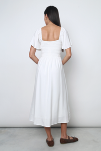 Marseille Smocked Midaxi Dress White