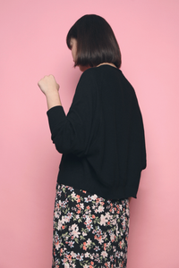Meenie Waffle Light Knit Cardigan Black