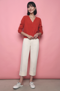 Meiji Cable Knit Cardigan Rust