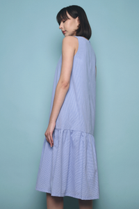 Melia Peplum Midi Dress Blue