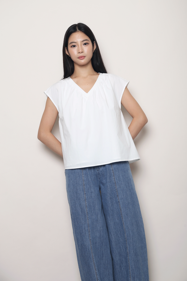 Merci V Neck Blouse White