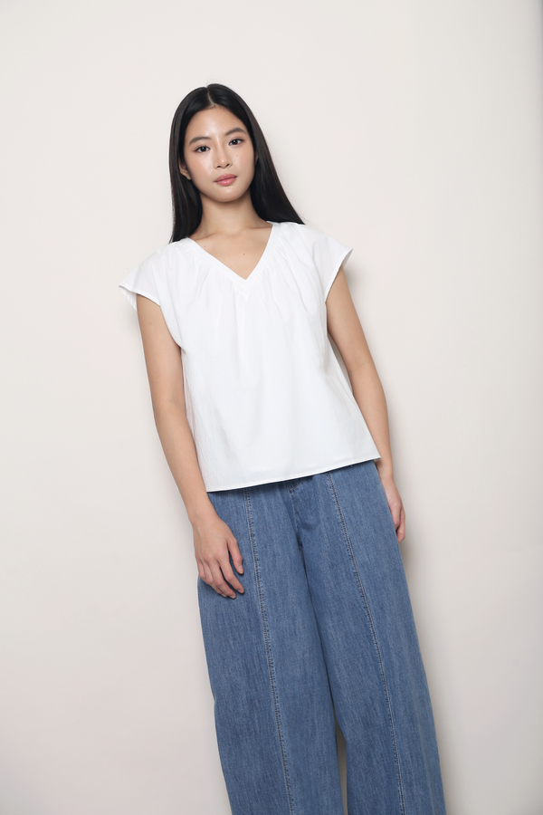 Merci V Neck Blouse White