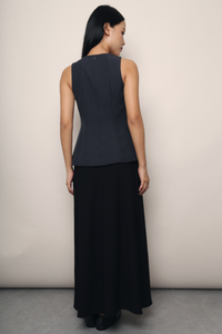 Mignon Panel Peplum Top Navy (Restock)