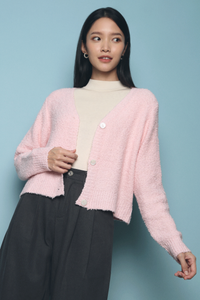 Minnie Wool Knit Cardigan Pink
