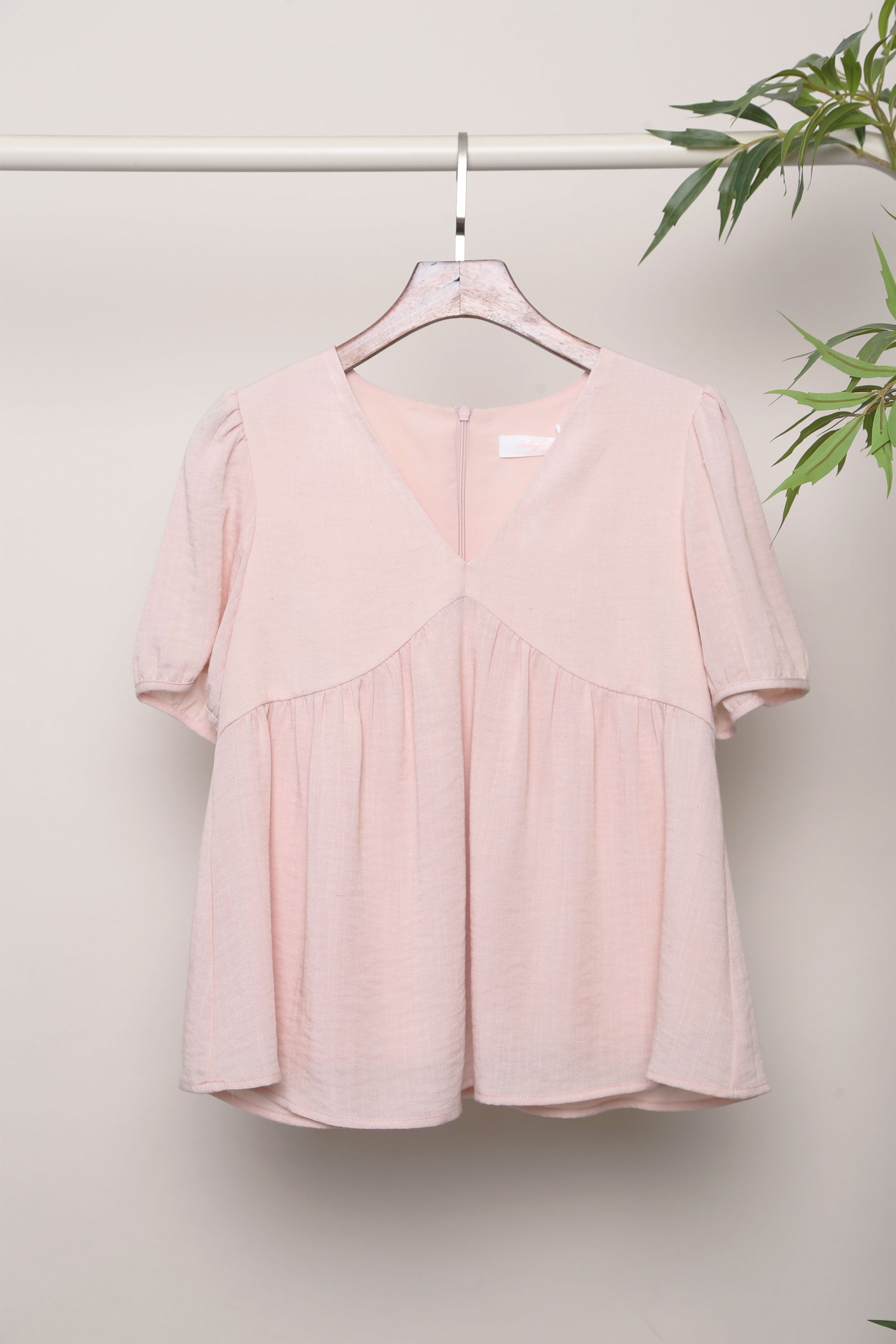 Modern Babydoll Blouse Blush (Backorder II)