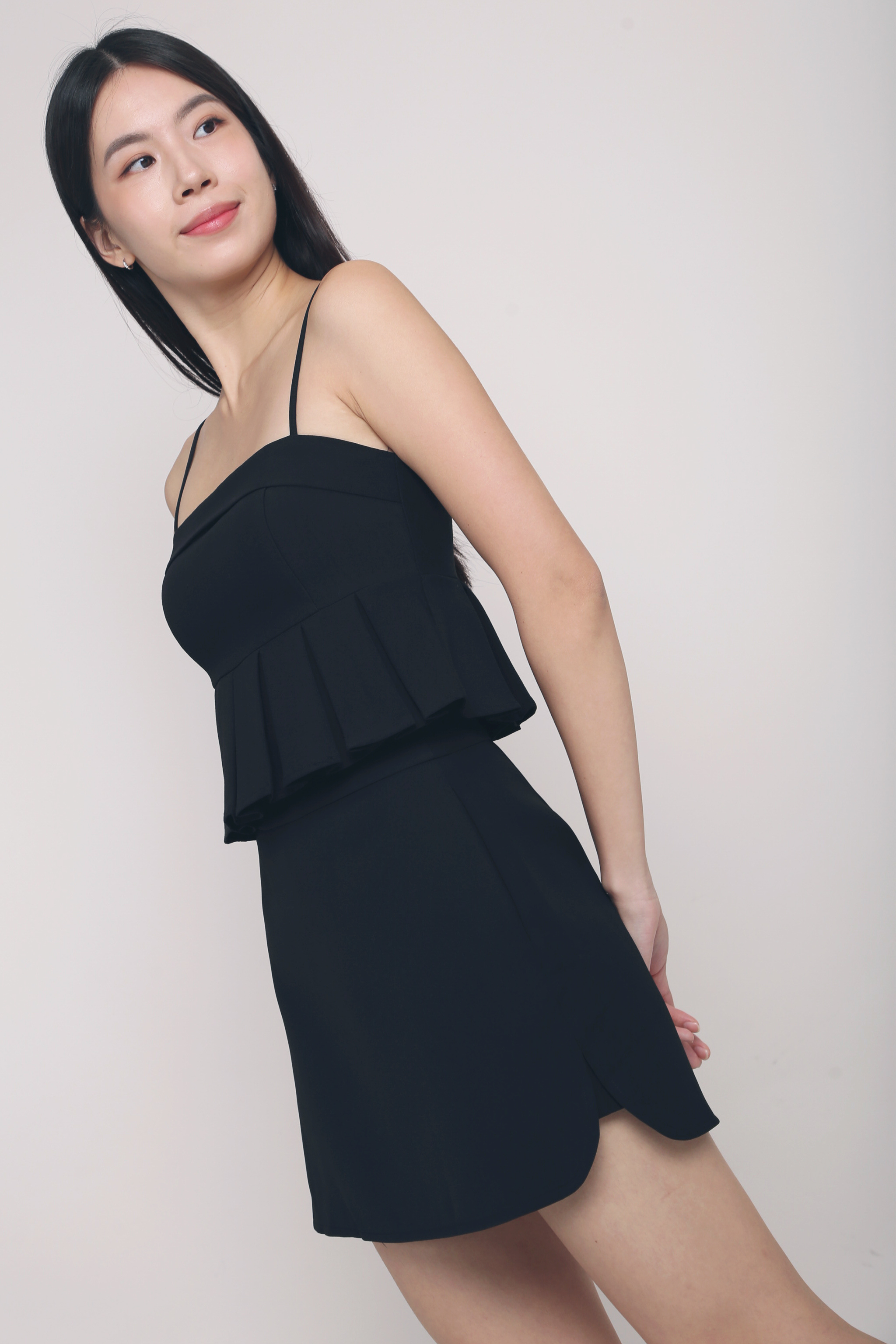 Mon Cherie Round Hem Skorts Black